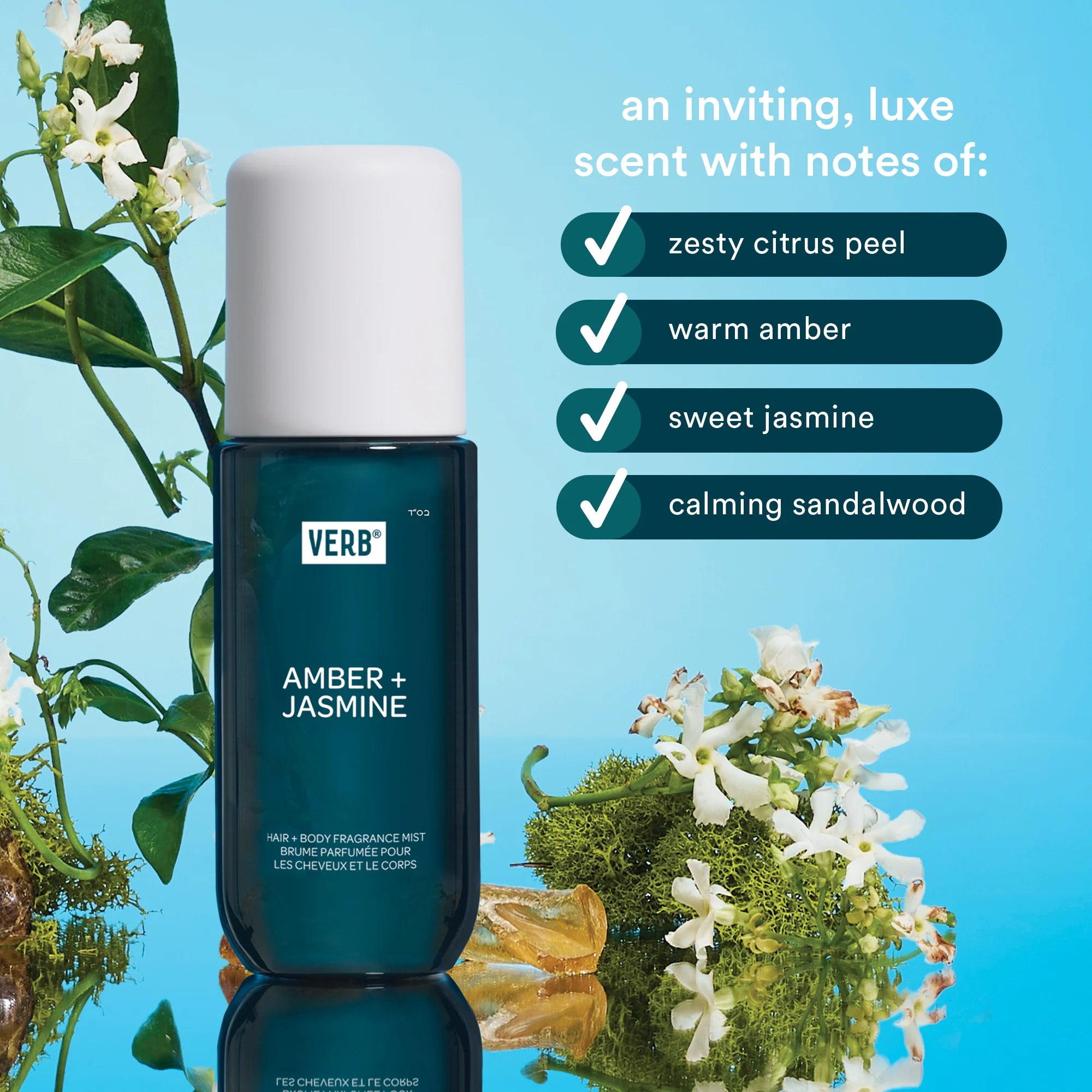 amber + jasmine hair and body fragrance mist - Image 2