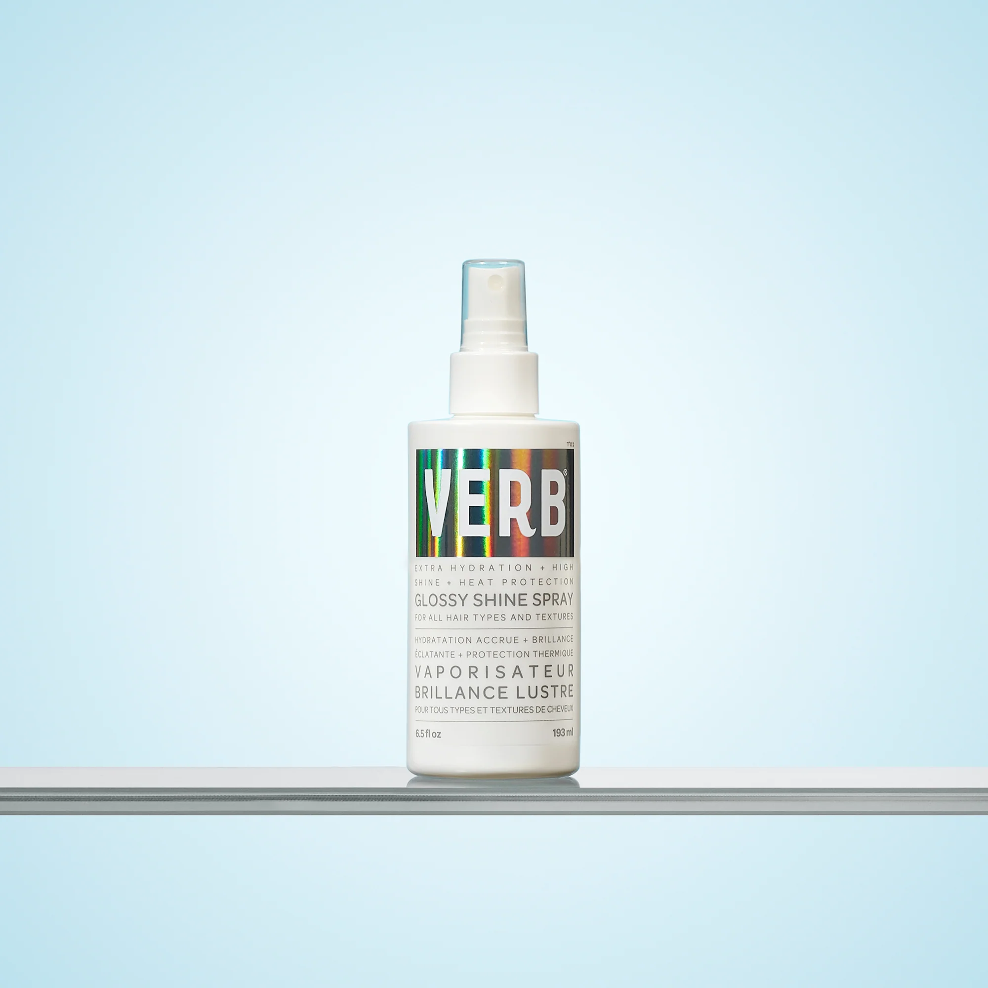 glossy shine spray with heat protection